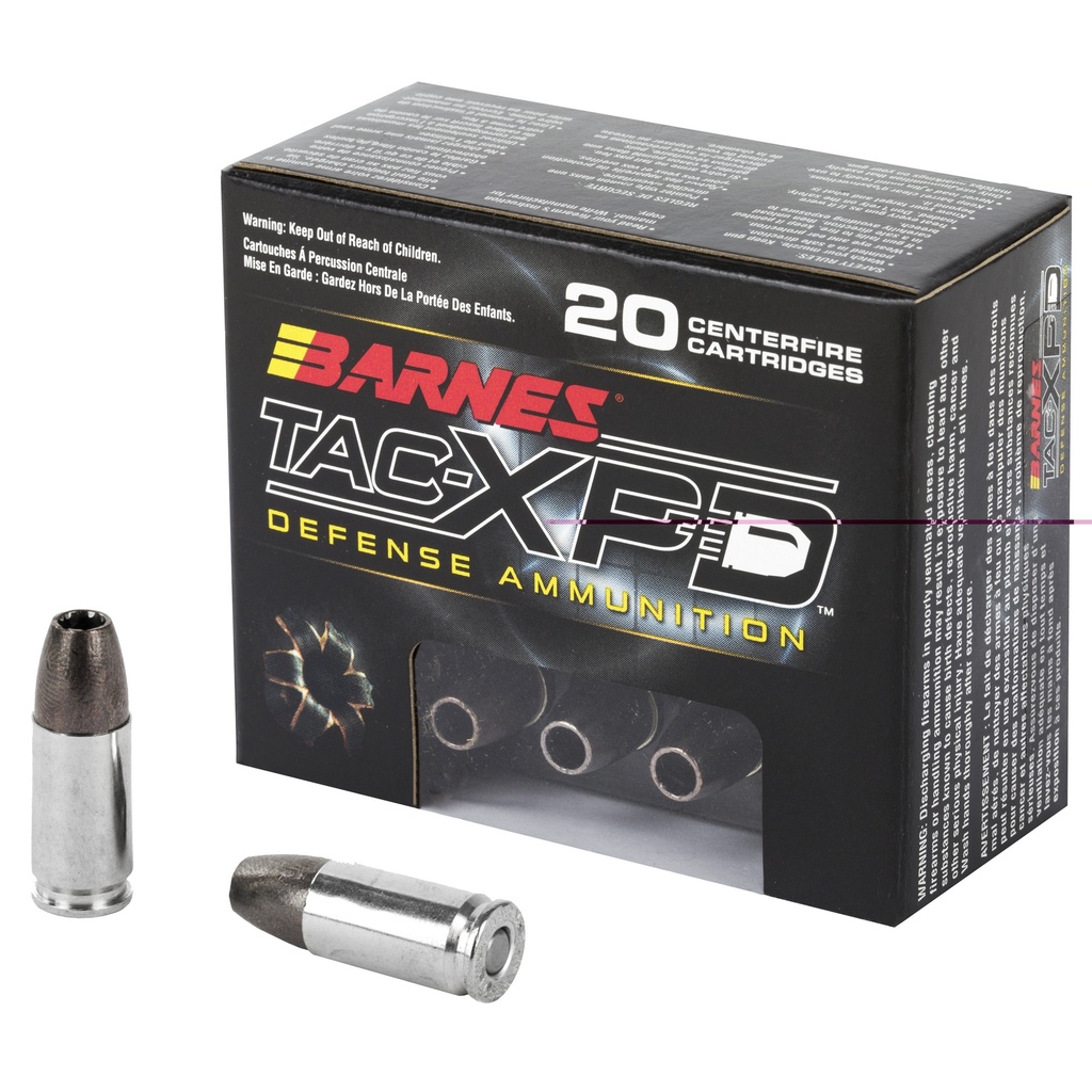BARNES TAC-XPD 9MM 115GR HP 20 ROUNDS 21551